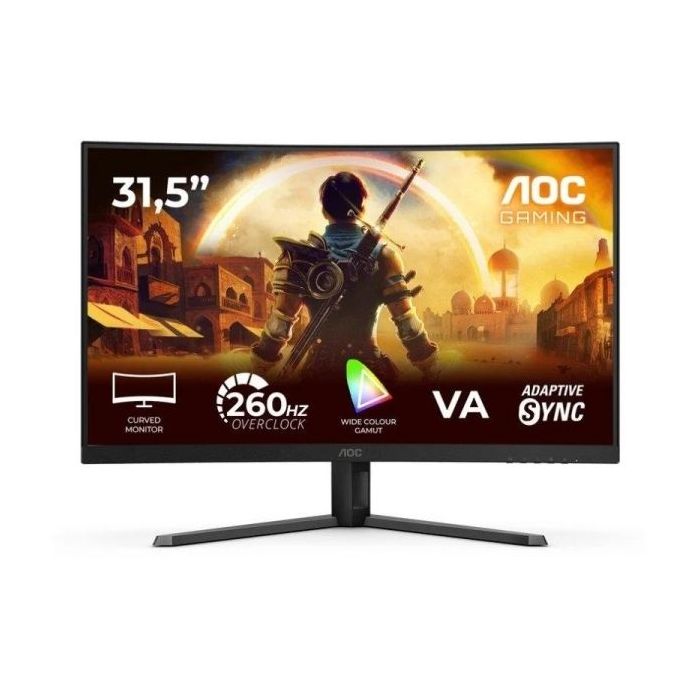 AOC G4 C32G42ZE Monitor 31.5" Curvo 1500R LED VA FullHD 240Hz - Respuesta 1ms - HDMI, DisplayPort, Audio - Montaje VESA 100x100