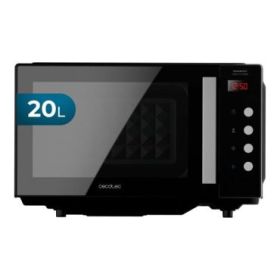 Cecotec GrandHeat 2000 Flatbed Black Microondas sin Plato - 700W - Capacidad 20L - Revestimiento Ceramico - Bloqueo de Seguridad Infantil - Avisador Acustico - Color Negro