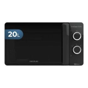 Cecotec Proclean 3030 Microondas - 700W - Capacidad 20L - Modo Descongelar - Facil Limpieza - Tecnologia 3DWave - 6 Niveles - Avisador Acustico - Color Negro