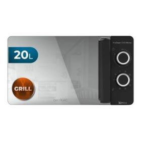 Cecotec Proclean 3140 Mirror Microondas - 700W - Capacidad 20L - Grill de 800W - Tecnologia 3DWave - Modo Descongelar - 6 Niveles - Avisador Acustico - Color Negro