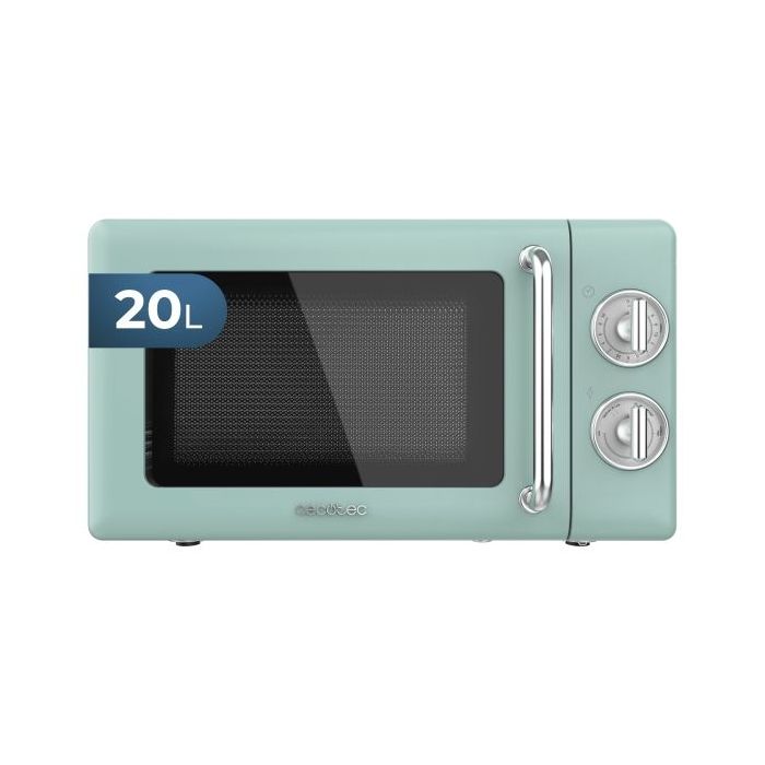 Cecotec Proclean 3010 Retro Green Microondas - 700W - Capacidad 20L - 6 Niveles - Estilo Vintage - Avisador Acustico - Color Menta