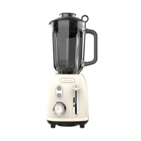 Cecotec Power Black Titanium RetroBeige Batidora de Vaso - 1200W - Jarra de 1.5L - Funcion Pulse - 4 Hojas Recubiertas de Titanio - Velocidad Ajustable - Color Beige