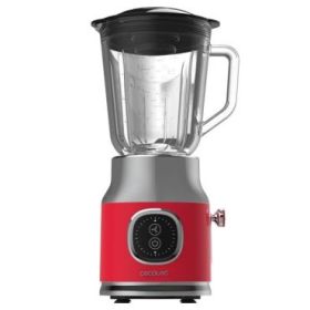 Cecotec RetroTwist Red Batidora de Vaso - 800W - Jarra de 1L - Funcion Pulse - 4 Hojas Recubiertas de Titanio - Color Rojo