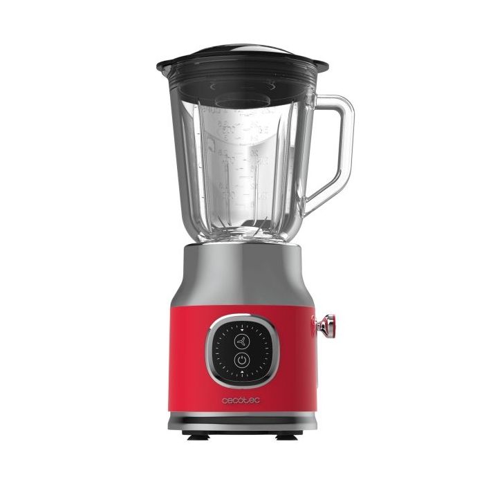 Cecotec RetroTwist Red Batidora de Vaso - 800W - Jarra de 1L - Funcion Pulse - 4 Hojas Recubiertas de Titanio - Color Rojo