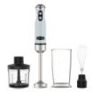 Cecotec Power RetroBlue 1200Max Cream and Crush Batidora de Mano - 1200W - Vaso de 0.5L - Accesorios Multifuncion - Campana Antisalpicadura - 4 Hojas Recubiertas de Titanio - Color Azul Claro Pastel