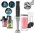 Cecotec Katana 15 TotalDestroy Full B Screen Batidora de Mano - 1500W - Vaso de 0.8L - Accesorios Multifuncion - Campana Antisalpicadura - 4 Hojas Recubiertas de Titanio - Color Negro y Plata