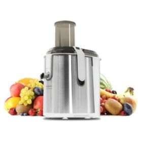 Cecotec StrongTitanium 19000 XXL Licuadora Orbital - 2000W - 19000rpm - Deposito de 2L - Jarra de Zumo 950ml - Boquilla Antigoteo - Base Antideslizante - Entrada XXL de 75mm - Color Acero y Blanco