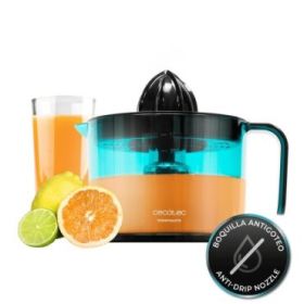 Cecotec EssentialVita Adjust Black Exprimidor Electrico - 40W - Filtro Regulador de Pulpa - 2 Conos Desmontables - Boquilla Antigoteo - Apto Lavavajillas - Cubierta Antipolvo - Color Negro y Azul