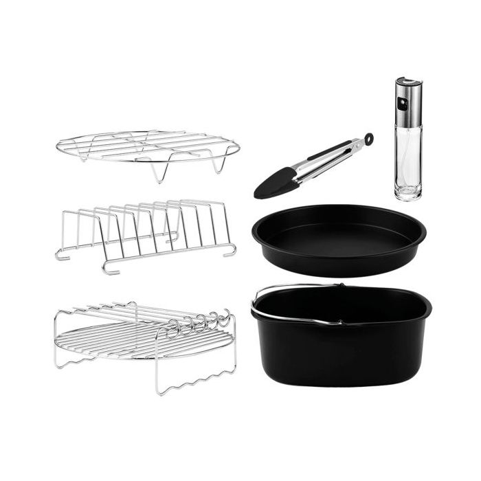 Cecotec Cecofry Pack de 8 Accesorios para Freidora de Aire hasta 6.5L - Superficie Antiadherente - Apto para Lavavajillass - Libre de BPA - Color Surtido