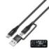 CoolBox Cable USB-C a USB-C 3.2 con Adaptador a USB-A  - 60W - Longitud 1,8m - Color Negro