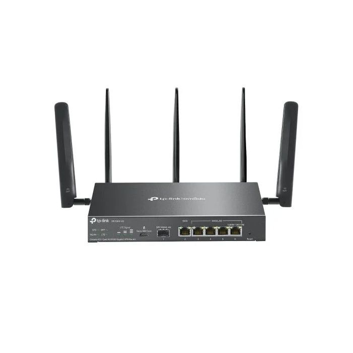 TP-Link Omada ER706W-4G Router de Doble Banda - Velocidad hasta 3Gbps - VPN - WiFi - 1Gbps SFP - 1Gbps WAN - 4x1Gbps LAN/WAN - 5 Antenas - Gestion Centralizada en la Nube - Color Negro