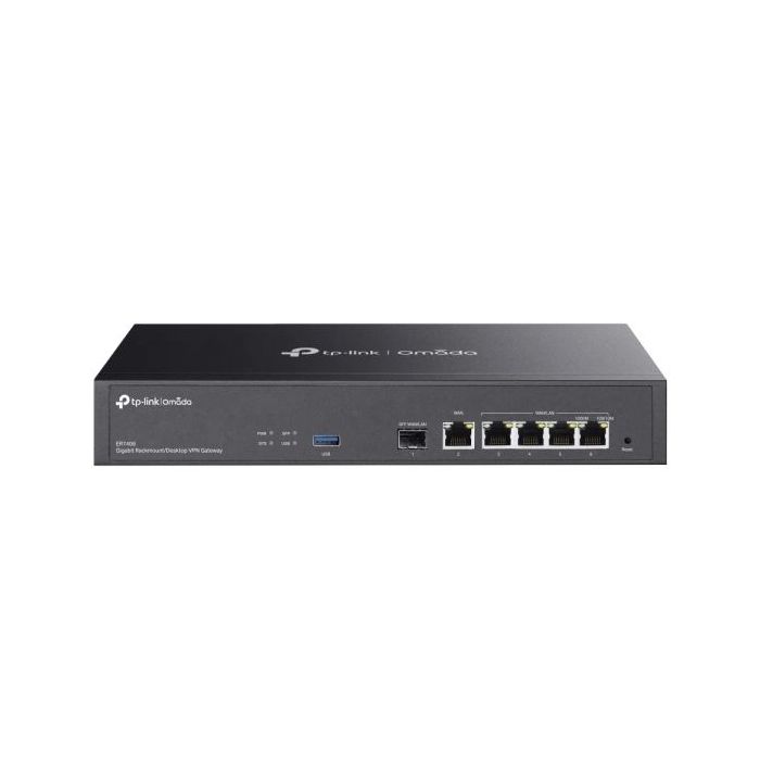 TP-Link Omada ER7406 Router - VPN - 4x1Gbps WAN/LAN - 1Gbps WAN - 1Gbps SFP - Balanceo de Carga - Carcasa de Acero - Gestion Centralizada en la Nube - Color Negro