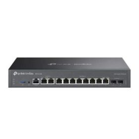 TP-Link Omada ER7412-M2 Router - VPN - 8xRJ45 1Gbps - 2xRJ45 2.5Gbps - 2x1Gbps SFP - USB 3.0 - Carcasa de Acero - Balanceo de Carga - Gestion Centralizada en Nube - Color Negro
