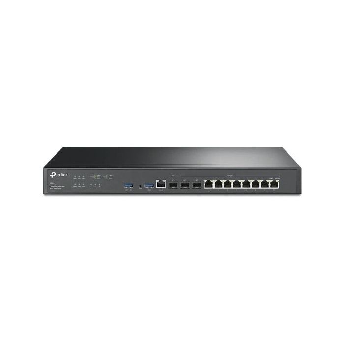 TP-Link Omada ER8411 Router Gigabit - 8x RJ45 - 3xSFP - 2xUSB-A - VPN - Balanceo de Carga - Carcasa de Acero - RAM de 4GB - Sistema NAT - Gestion Centralizada en la Nube - Color Negro