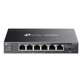 TP-Link Omada ES206GP Switch 6 Puertos RJ45 1Gbps - Alcance hasta 250m con Cable - 4x PoE - Soporta QOS - Conmutacion hasta 12Gbps - Plug and Play - Color Negro