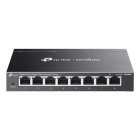 TP-Link Omada ES208G Switch 8 Puertos RJ45 1Gbps - Gestionado - Conmutacion hasta 16Gbps - Plug and Play - Soporta QOS - Color Negro