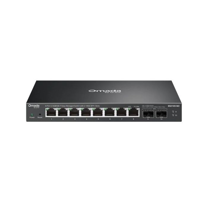 TP-Link Omada ES210X-M2 Switch 8 Puertos RJ45 2.5Gbps - Gestionado - Fuente de Alimentacion Incluida - Conmutacion hasta 80Gbps - Color Negro
