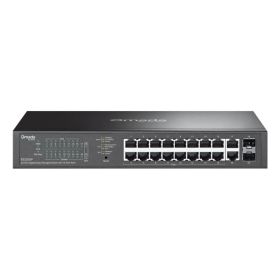 TP-Link Omada ES220GP Switch 20 Puertos - Gestionado - 18xRJ45 PoE+ 1Gbps - 2xSFP 1Gbps - Soporta QOS - Conmutacion hasta 40Gbps - Carcasa Metalica - Color Negro