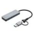 Ewent EW1151 Hub 4 Puertos - 4x USB-C Hasta 10Gbps + 1x USB-C Para Alimentacion Adicional de 5V - Color Gris