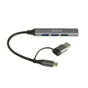 Ewent EW1154 Hub 4 Puertos - 4x USB-A 3.2 Gen1 Hasta 5Gbps - Color Gris