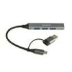 Ewent EW1154 Hub 4 Puertos - 4x USB-A 3.2 Gen1 Hasta 5Gbps - Color Gris