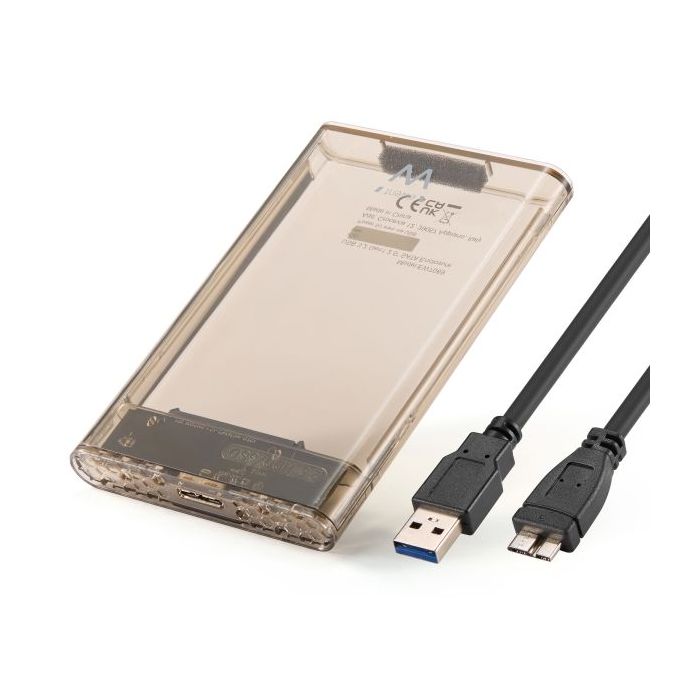 Ewent Caja Externa USB 3.2 - Instalacion sin Herramientas - Plug and Play - SATA 2.5"- Color Transparente