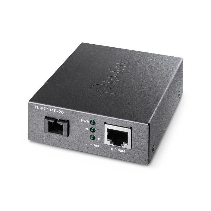 TP-Link Omada FC111B-20 Convertidor de Fibra a RJ45 - Fibra hasta 20km - Velocidad hasta 100Mbps - Auto Negociacion - Ethernet - Tecnologia WDM - Color Gris Oscuro