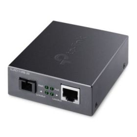 TP-Link Omada FC111PB-20 Convertidor de Fibra a RJ45 - Fibra hasta 20km - Velocidad hasta 100Mbps - Ethernet - Tecnologia WDM - Color Gris Oscuro