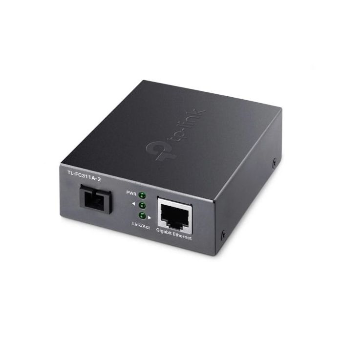 TP-Link Omada FC311A-2 Convertidor de Fibra a RJ45 - Fibra hasta 2km - Velocidad hasta 1Gbps - Auto Negociacion - Tecnologia WDM - Color Gris Oscuro