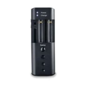 Hama Delta Travel Cargador Universal - Baterias 3,6V 3,7V 7,2V 7,4 V - Pilas AA y AAA -  USB-C