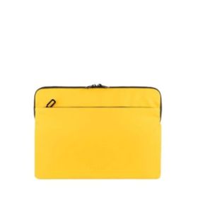 Tucano Gommo Sleeve Funda Portatil 15,6" - Material Engomado Impermeable - Bolsillo para Accesorios - Color Amarillo