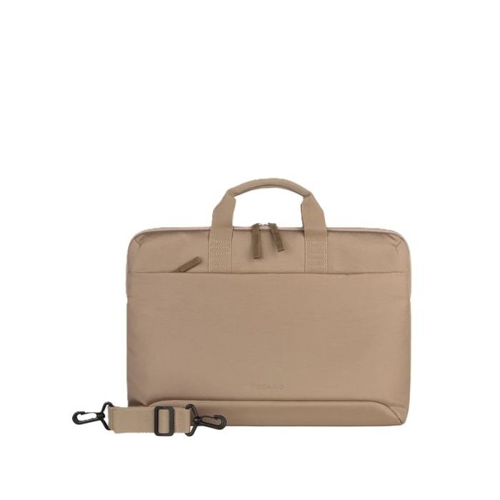 Tucano Smilza Maletin Portatil 15,6" - Tamaño Slim - Sistema Anti-Choques - Mango Doble - Color Beige