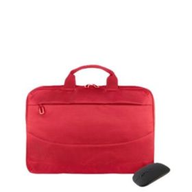 Tucano Idea Maletin Portatil 15,6" + Raton Inalambrico - Tamaño Slim - Interior Acolchado - Color Rojo