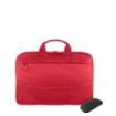 Tucano Idea Maletin Portatil 15,6" + Raton Inalambrico - Tamaño Slim - Interior Acolchado - Color Rojo
