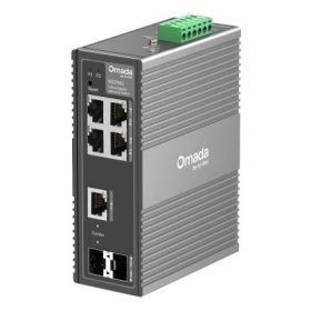 TP-Link Omada IES206G Switch 6 Puertos - Gestionado - 4xRJ45 1Gbps - 1xRJ45/SFP 1Gbps - 1xSFP 1Gbps - Soporta QOS - Conmutacion hasta 12Gbps - Color Gris Oscuro