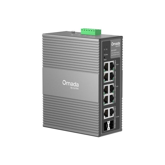 TP-Link Omada IES210GPP Switch 10 Puertos - Gestionado - 2xRJ45 PoE++ 1Gbps - 8xRJ45 PoE+ 1Gbps - 2xRJ45/SFP Combo - Soporta QOS - Conmutacion hasta 20Gbps - Color Gris Oscuro