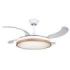 Muvip Ventilador de Techo Retractil - 30W - Luz LED Hasta 6000K - Temporizador - 6 Velocidades - Color Madera