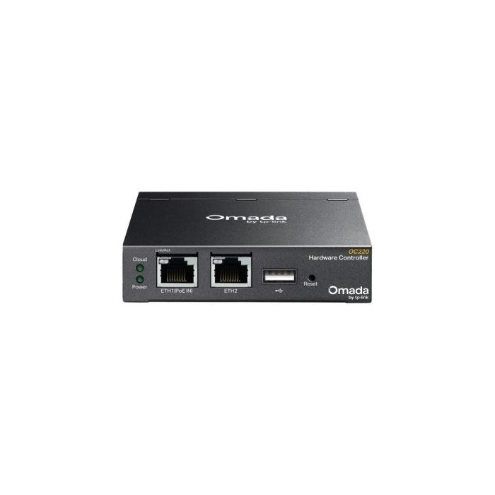 TP-Link Omada OC220 Controlador de Red - Gestion Remota con Acceso Gratuito a la Nube - 2xRJ45 Ethernet 1Gbps - USB 2.0 - Micro-USB - Carcasa Metalica - Color Negro