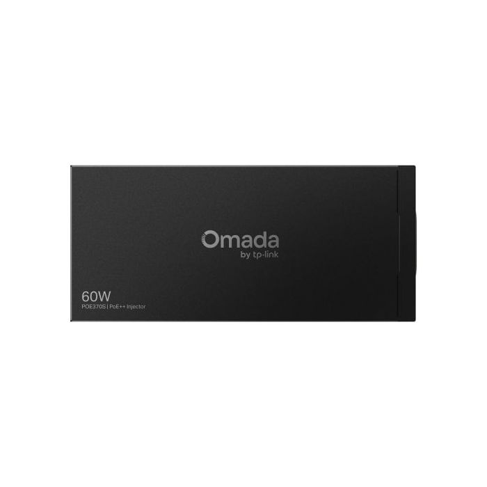 TP-Link Omada POE370S Inyector PoE - 60W - Velocidad hasta 10Gbps - Deteccion Automatica - 2x RJ45 Ethernet - Plug and Play - Carcasa Metalica - Color Negro