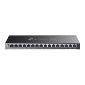 TP-Link Omada SG2016P Switch 16 Puertos - Negociacion Automatica - 8xRJ45 1Gbps - 8xRJ45 PoE+ 1Gbps - Conmutacion hasta 32Gbps - Soporta QOS - Carcasa Metalica - Color Negro