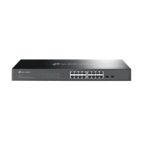 TP-Link Omada SG2218 Switch 18 Puertos - Capa 2 - 16xRJ45 1Gbps - 2xSFP - Silencioso - Soporta QOS - Conmutacion hasta 36Gbps - Carcasa Metalica - Color Negro