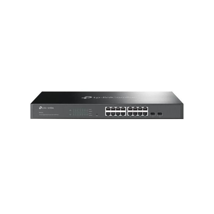 TP-Link Omada SG2218 Switch 18 Puertos - Capa 2 - 16xRJ45 1Gbps - 2xSFP - Silencioso - Soporta QOS - Conmutacion hasta 36Gbps - Carcasa Metalica - Color Negro