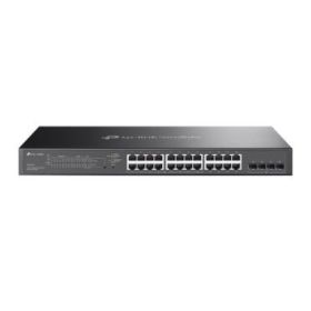 TP-Link Omada SG2428LP Switch 28 Puertos - Gestionado - 8xRJ45 1Gbps - 16xRJ45 PoE+ 1Gbps - 4xSFP - Soporta QOS - Conmutacion hasta 56Gbps - Carcasa Metalica - Color Negro