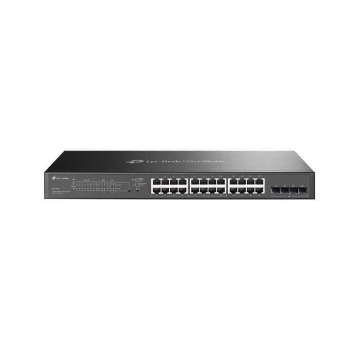 TP-Link Omada SG2428LP Switch 28 Puertos - Gestionado - 8xRJ45 1Gbps - 16xRJ45 PoE+ 1Gbps - 4xSFP - Soporta QOS - Conmutacion hasta 56Gbps - Carcasa Metalica - Color Negro