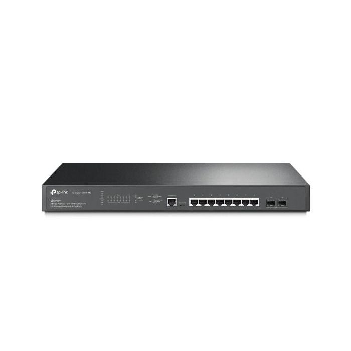 TP-Link Omada SG3210XHP-M2 Switch 10 Puertos - Gestionado - 8xRJ45 2.5Gbps - 2xSFP 10Gbps - Soporta QOS - Conmutacion hasta 80Gbps - 2 Ventiladores Internos - Color Negro