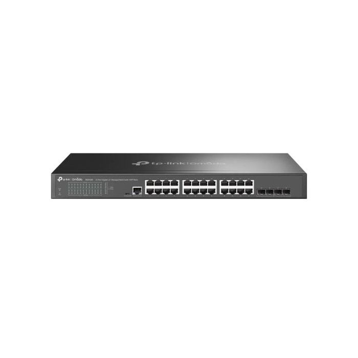TP-Link Omada SG3428 Switch 28 Puertos - Gestionado - 24xRJ45 1Gbps - 4xSFP - Soporta QOS - Conmutacion hasta 56Gbps - Carcasa Metalica - Color Negro