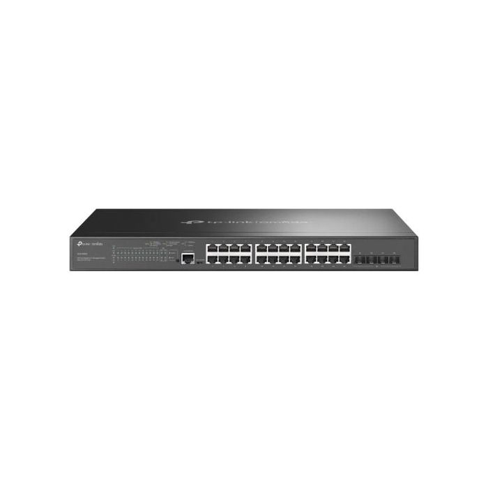 TP-Link Omada SG3428MP Switch 28 Puertos - Gestionado - 24xRJ45 PoE+ 1Gbps - 4xSFP 10Gbps - Soporta QOS - Conmutacion hasta 56Gbps - 2 Ventiladores Internos - Color Negro