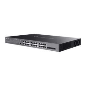 TP-Link Omada SG3428XMP Switch 28 Puertos - Gestionado - 24xRJ45 PoE+ 1Gbps - 4xSFP 10Gbps - Soporta QOS - Conmutacion hasta 128Gbps - 2 Ventiladores - Carcasa Metalica - Color Negro