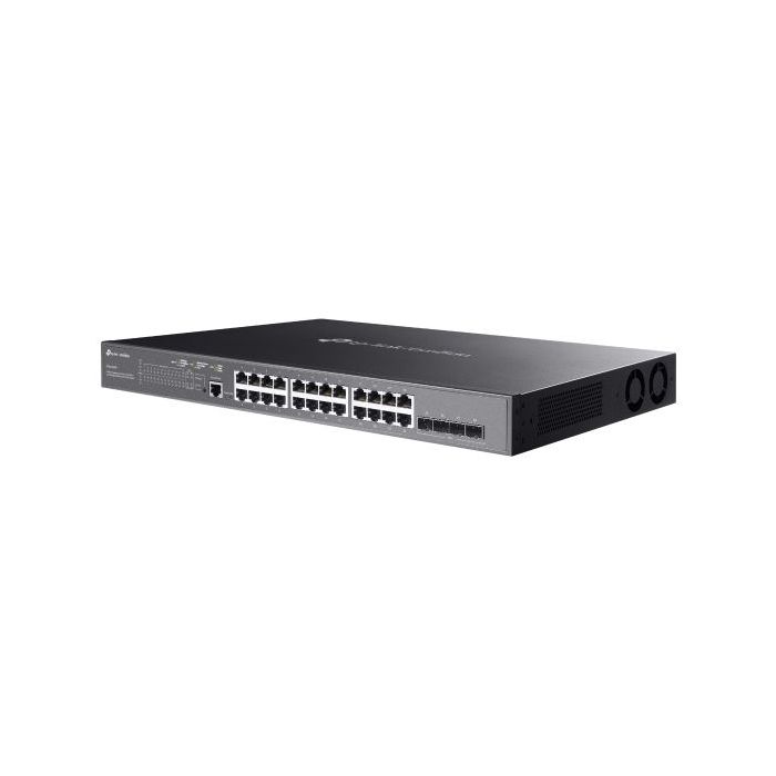 TP-Link Omada SG3428XMP Switch 28 Puertos - Gestionado - 24xRJ45 PoE+ 1Gbps - 4xSFP 10Gbps - Soporta QOS - Conmutacion hasta 128Gbps - 2 Ventiladores - Carcasa Metalica - Color Negro