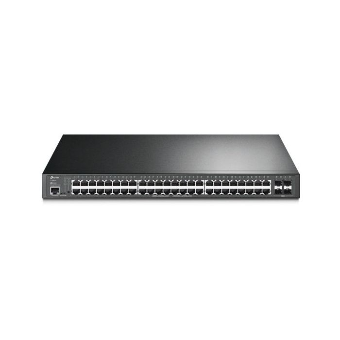 TP-Link Omada SG3452P Switch 52 Puertos - Gestionado - 48xRJ45 PoE+ 1Gbps - 4xSFP 1Gbps - Conmutacion hasta 104Gbps - Soporta QOS - Carcasa Metalica - Color Negro